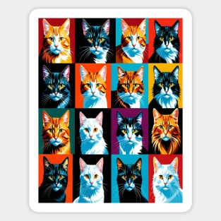 Pop Art Cat Portraits Sticker